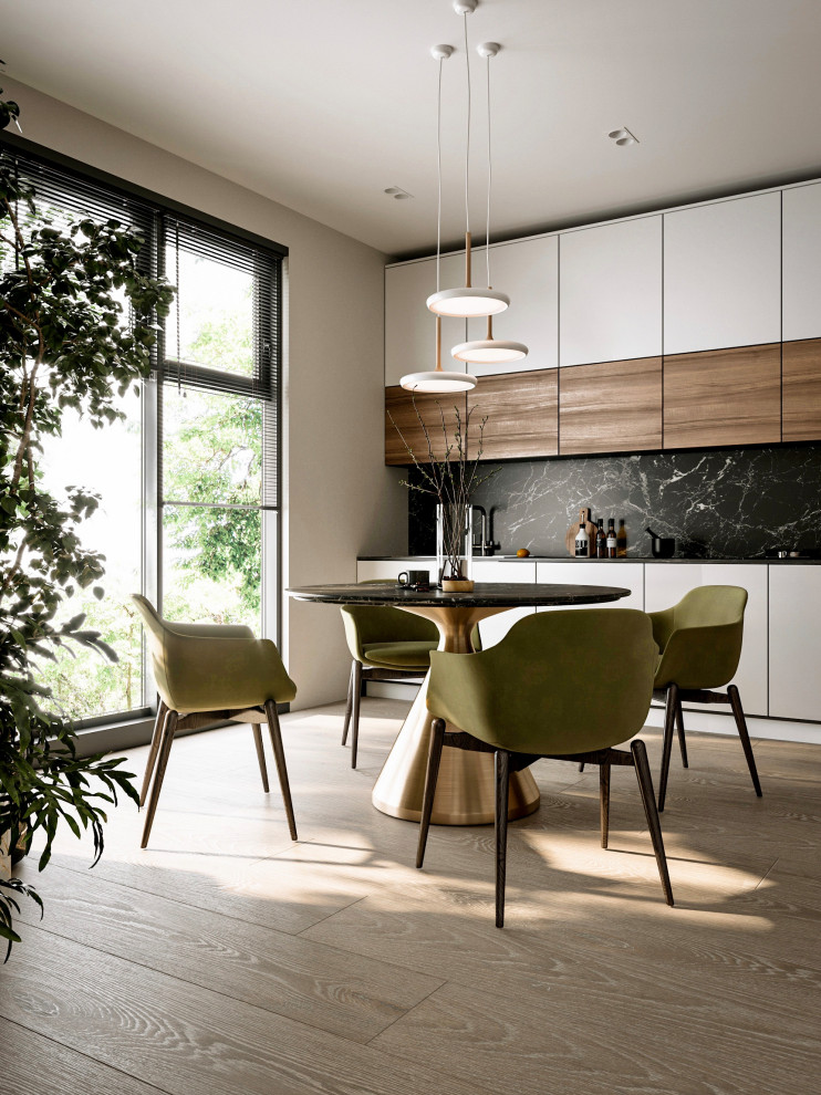 Дизайн-проект кухни-гостиной в современном стиле, г. Москва