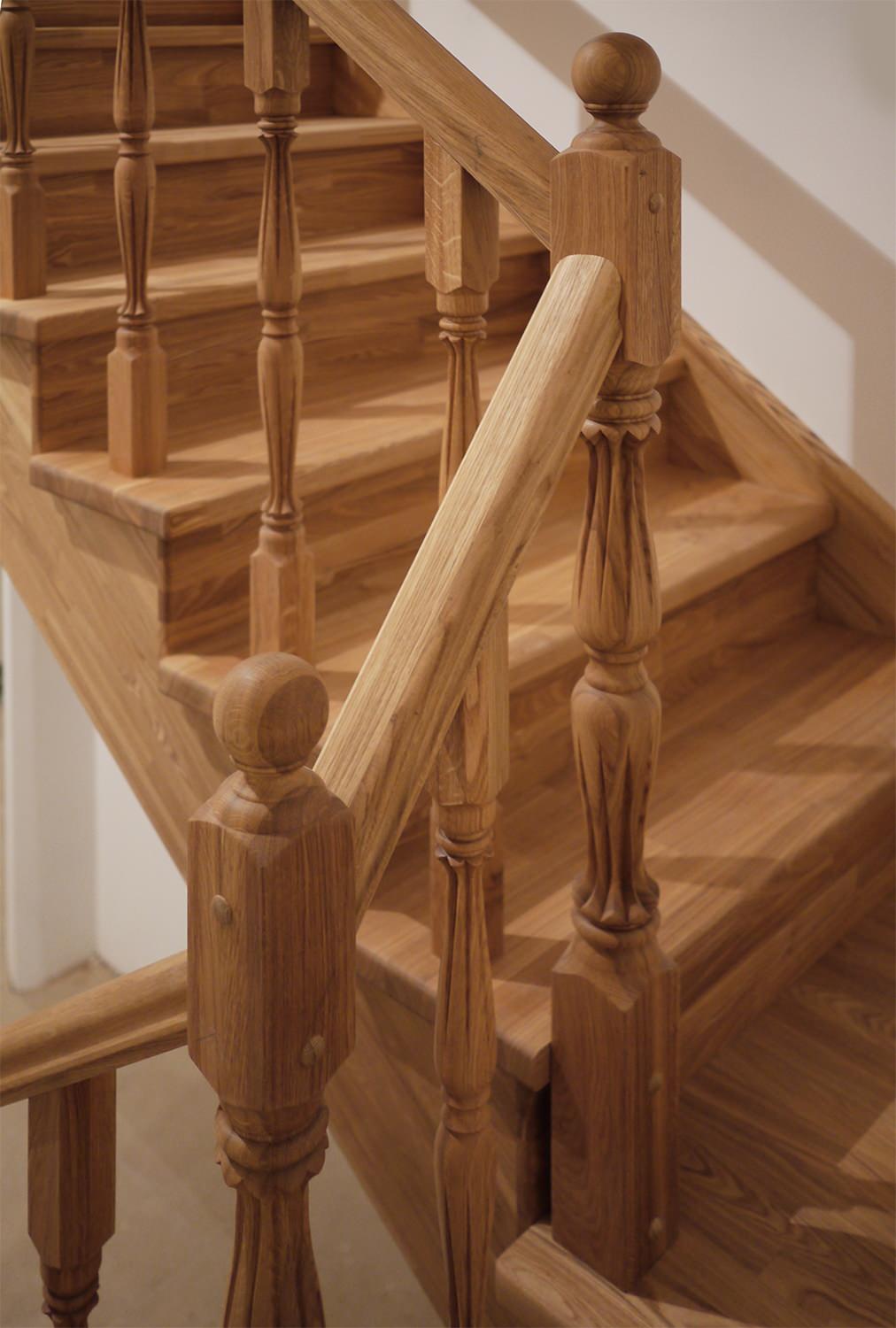 Обложка проекта: Деревянная лестница в кантри стиле