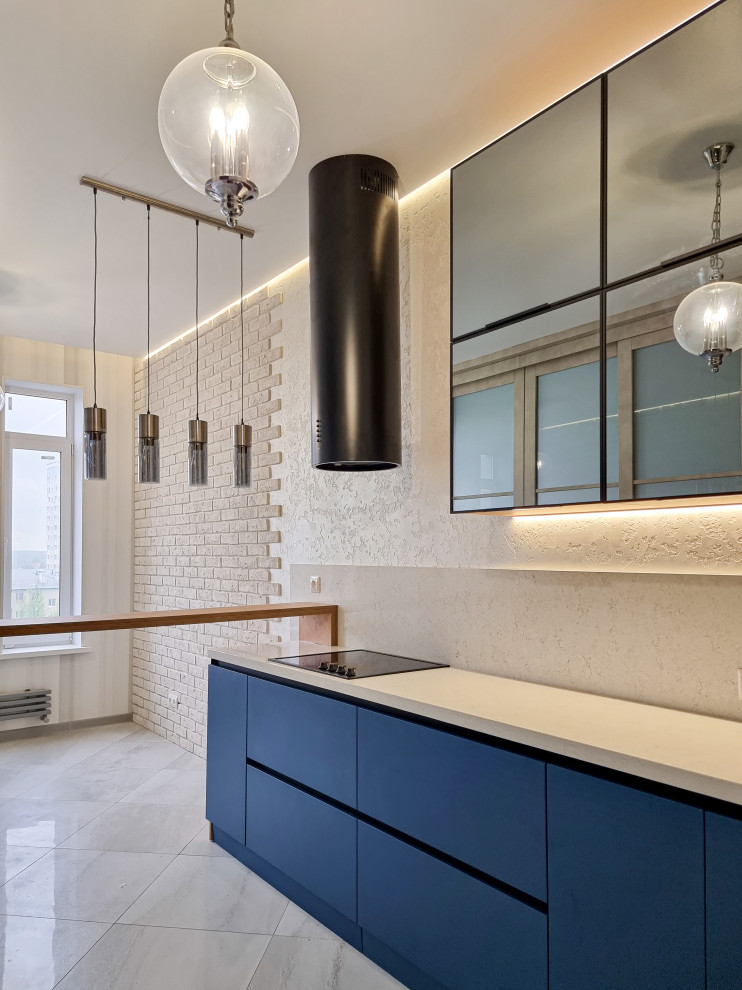 Обложка проекта: Проект кухни реализован в квартире на Крайнова