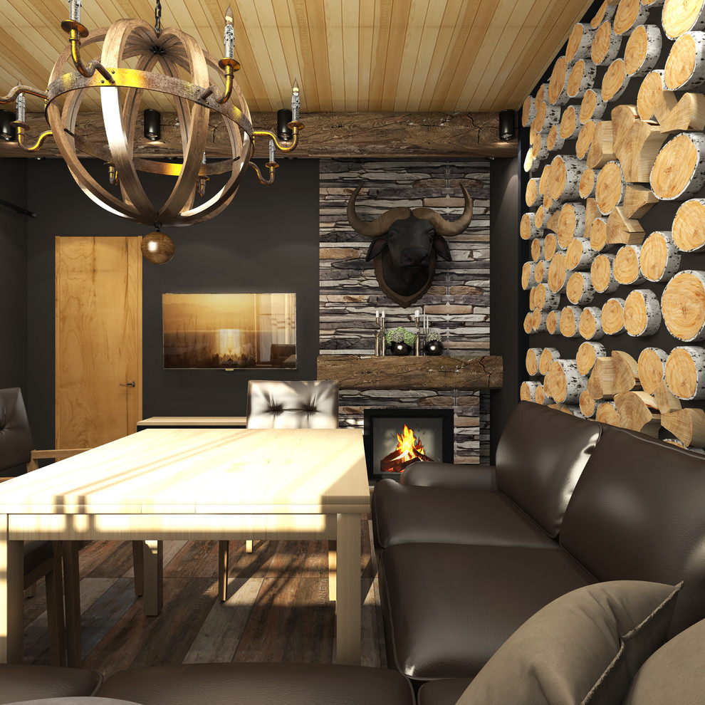 Интерьеры двухэтажной бани. Комната отдыха(вариант 1)