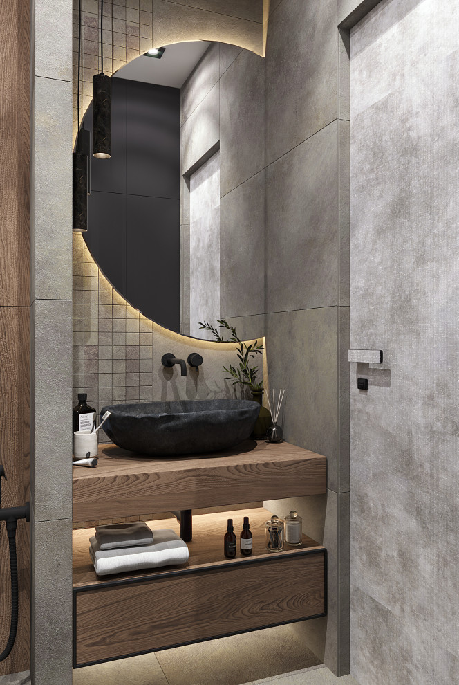 Квартира-студия в темных тонах