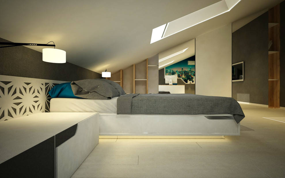 Спальня подростка в г.Уфа по ул. Российской(мансардный этаж).