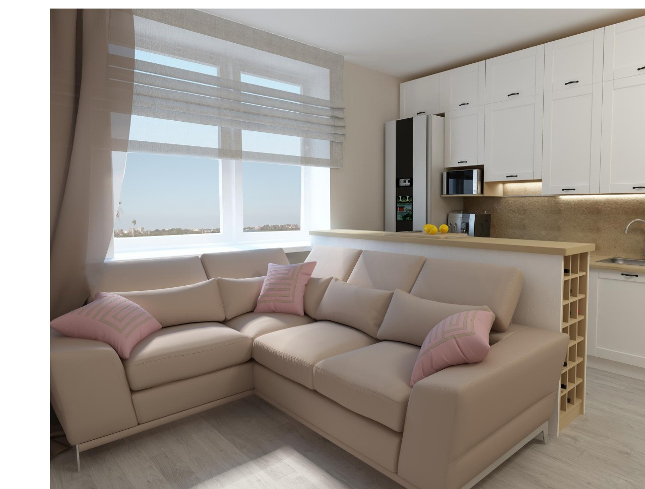 Кухня-гостиная. Визуализация