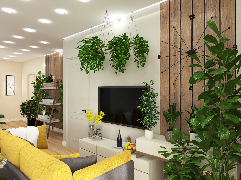 Квартира для семьи из трех человек с акцентами зеленого