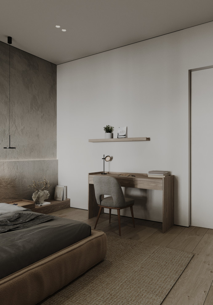 Дизайн спальни из проекта загородного дома The CUBE