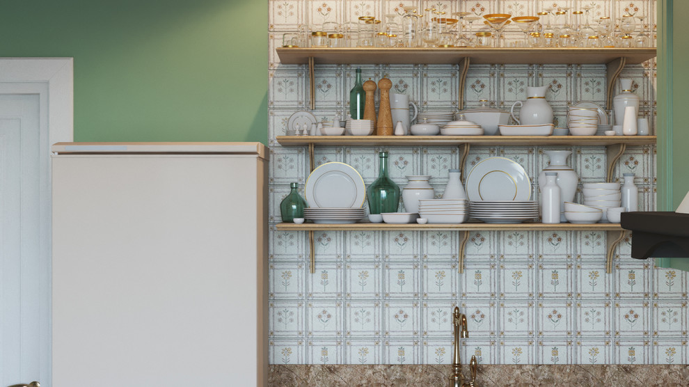 Интерьер кухни в стиле фьюжн