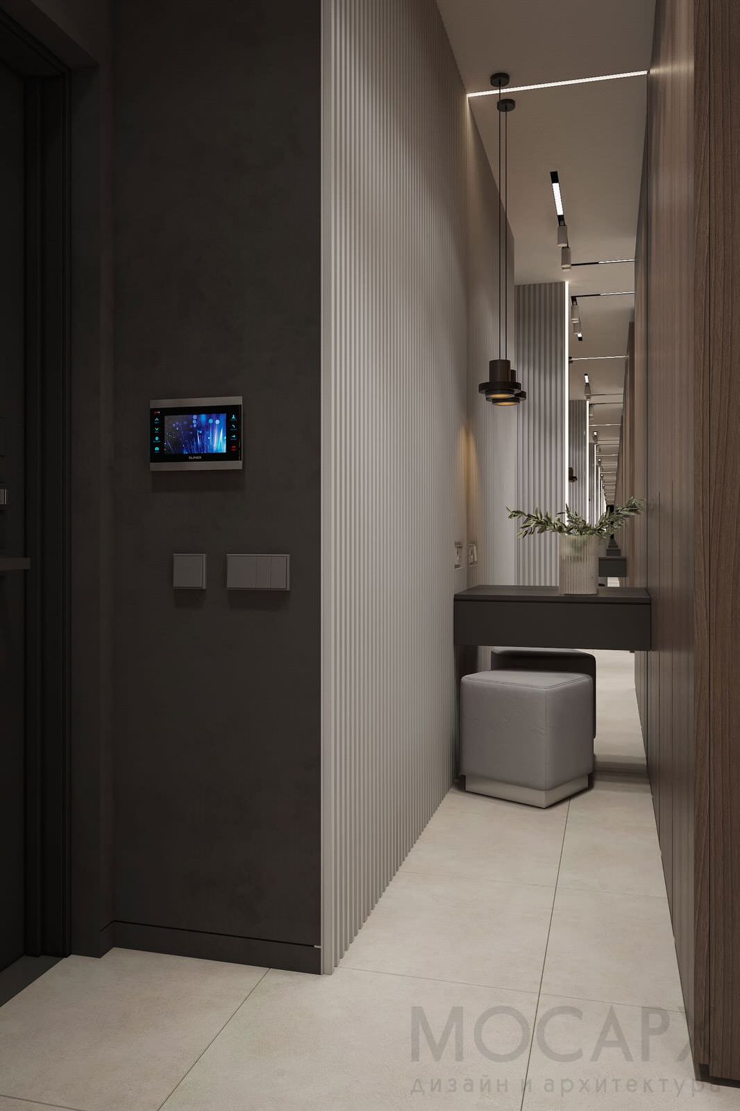 Прихожая, кухня-гостиная в ЖК Береговой