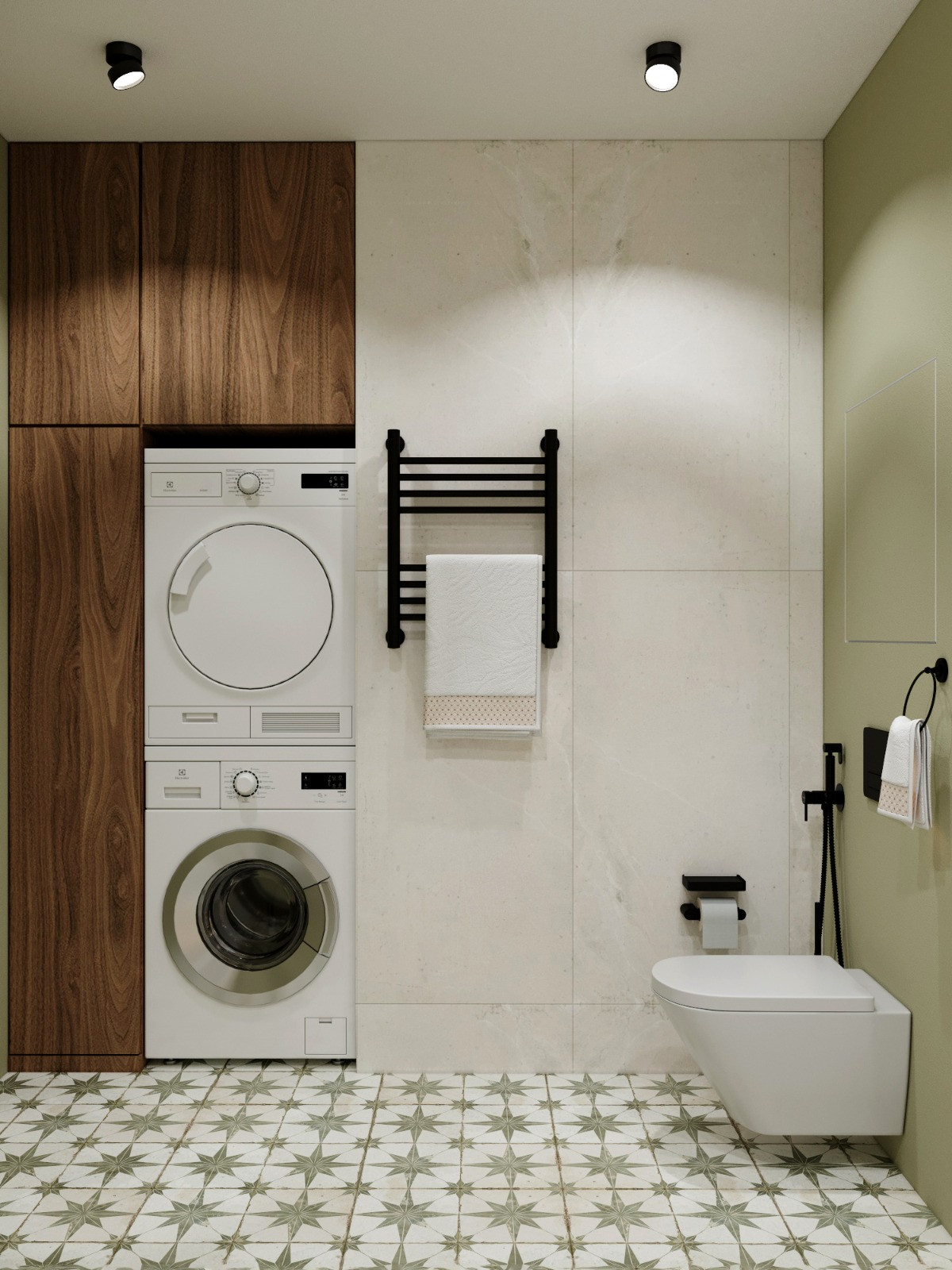 Ванная в ЖК "Нахабино" в скандинавском стиле