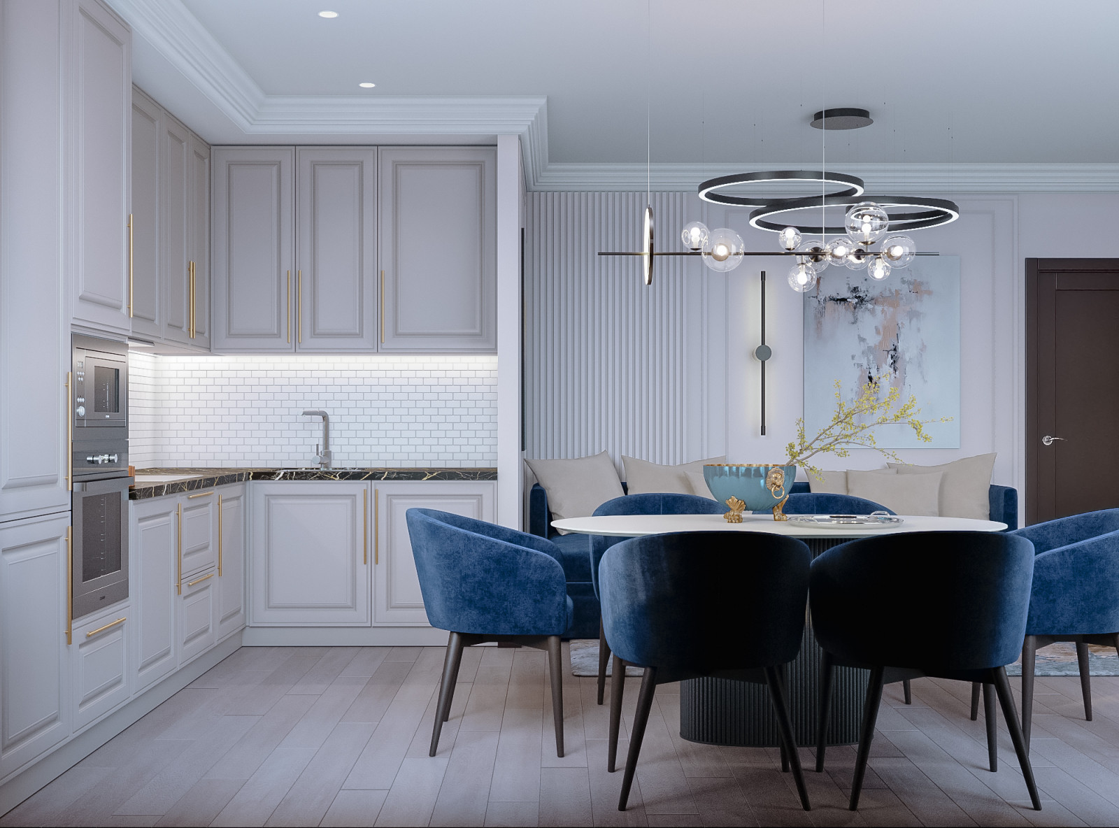 Современная квартира с элементами неоклассики