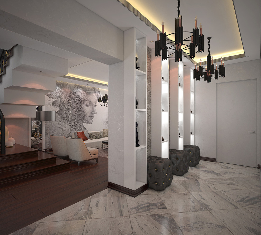 Обложка проекта: Загородный дом (280 кв.м.) для семьи с тремя детьми. Ар-деко + Современный стиль