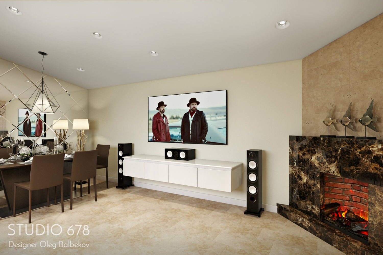 Гостиная с банной зоной