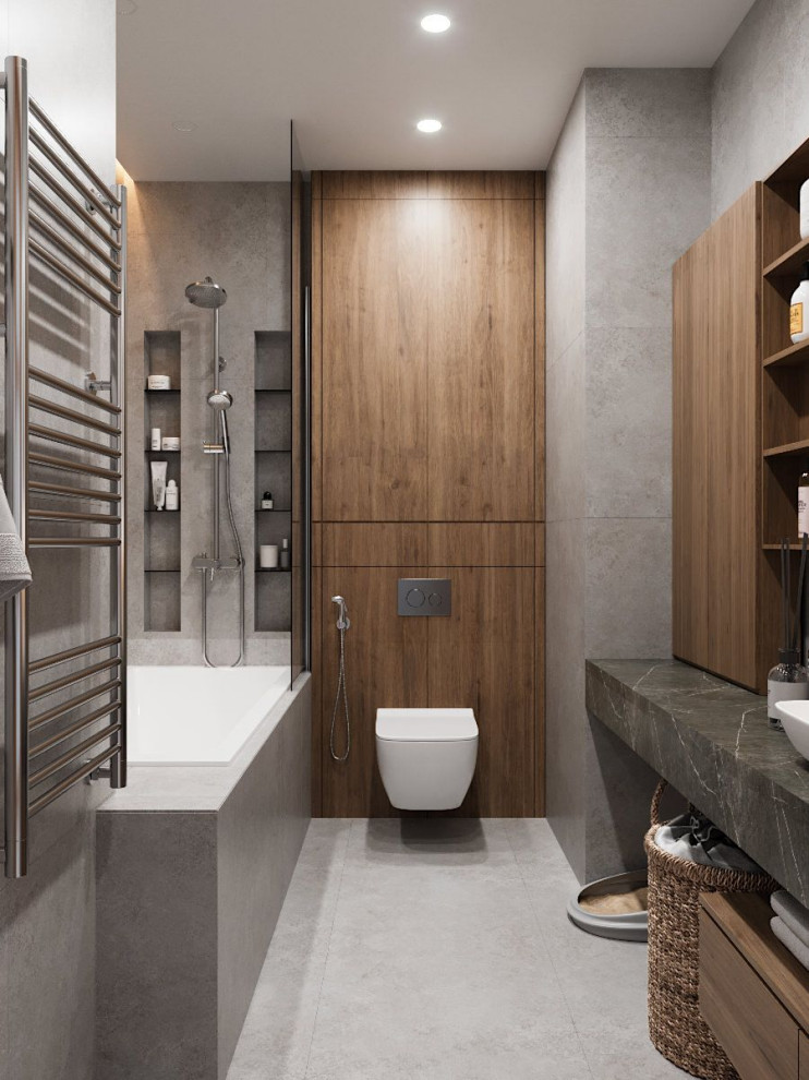 Санузел в серых тонах