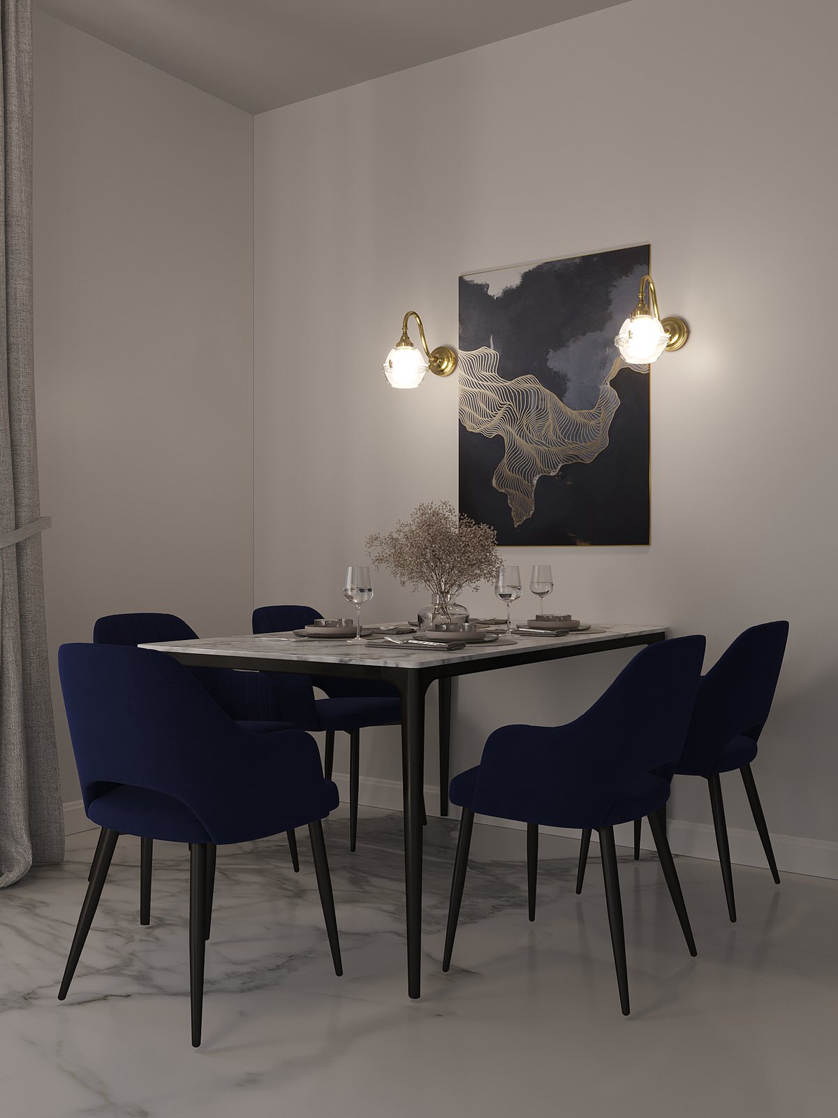 Кухня и гостиная в трешке