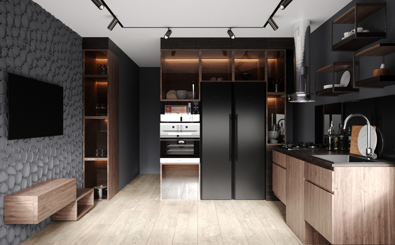 Обложка проекта: Визуализация кухни в стиле Loft 12 кв.м.