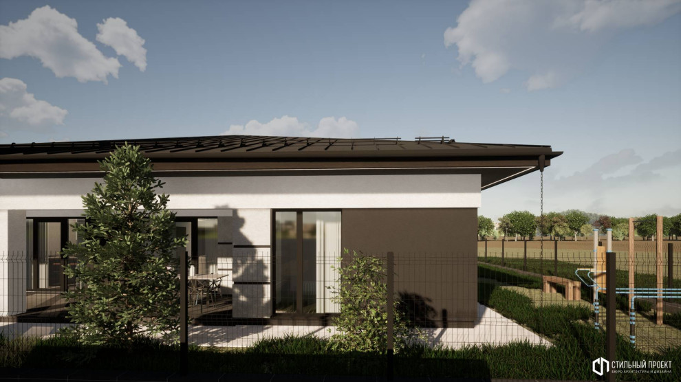 Одноэтажный дом с гаражом