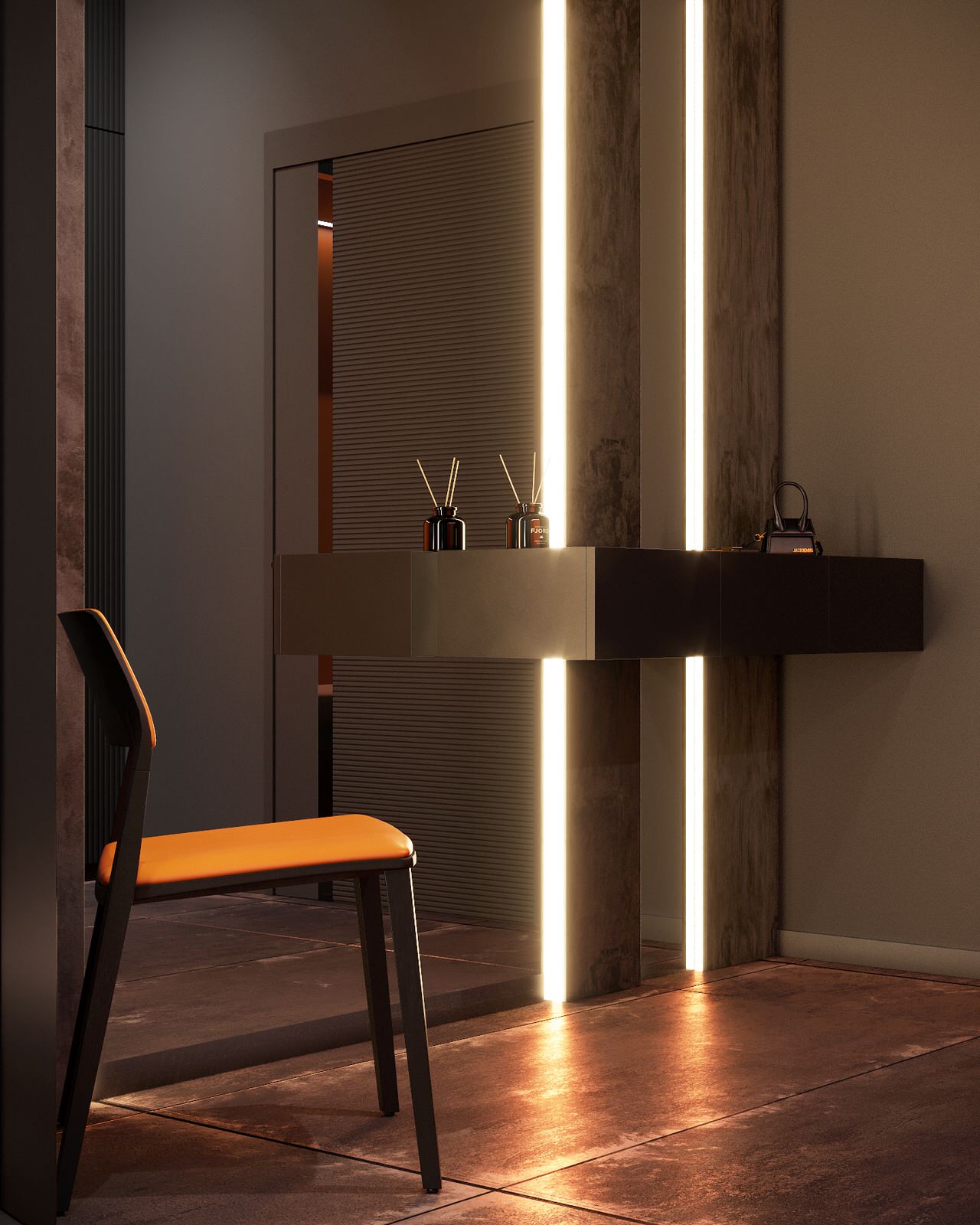 Монохромная квартира с террасой.