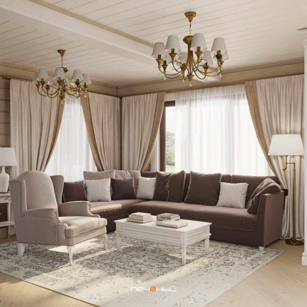 Дизайн интерьера загородного дома для большой семьи