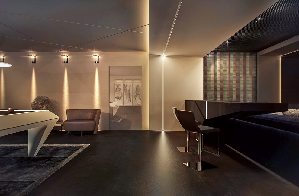 Обложка проекта: Бильярдная - кинотеатр в московском коттедже