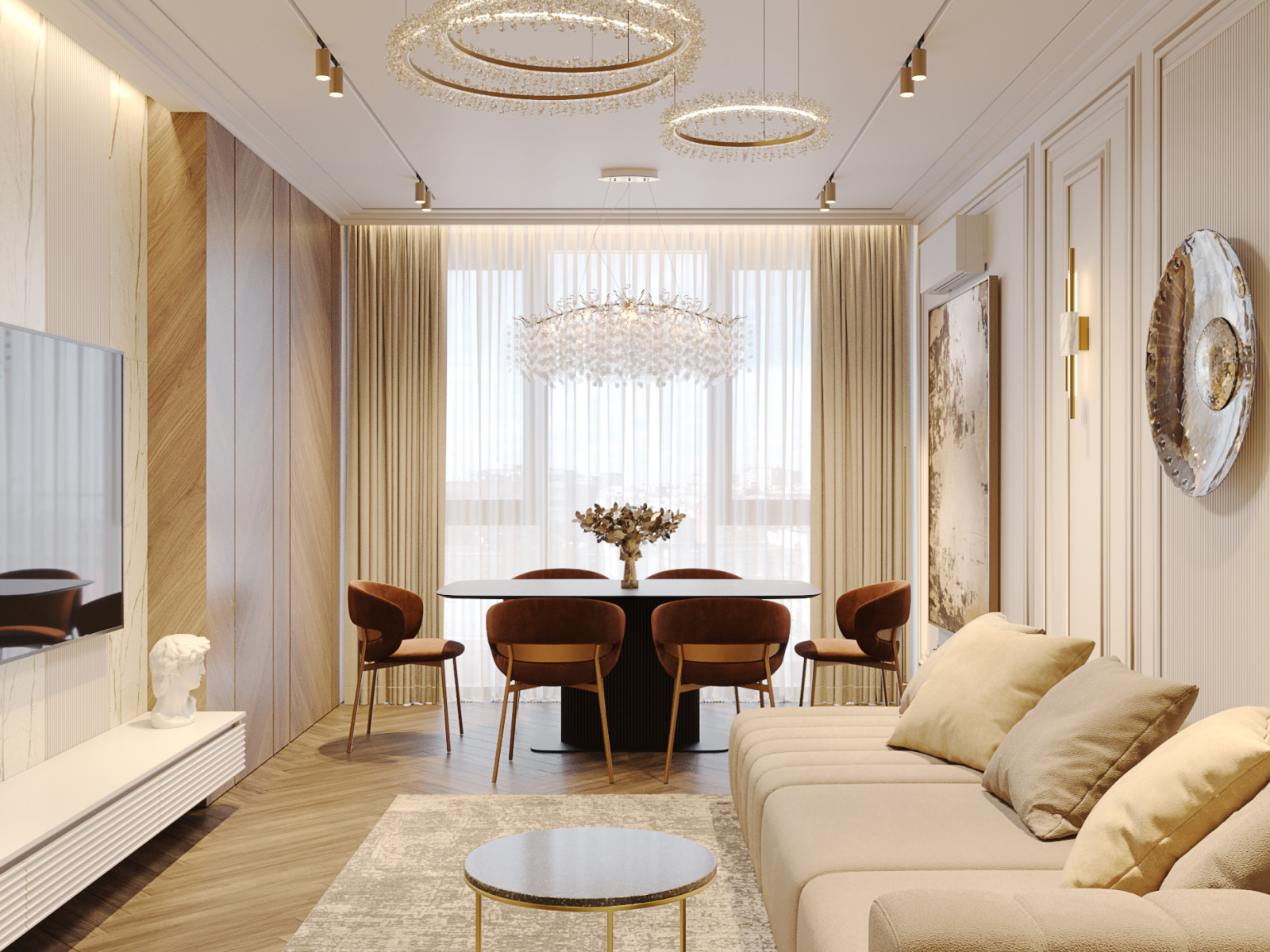 Интерьер трехкомнатной квартиры