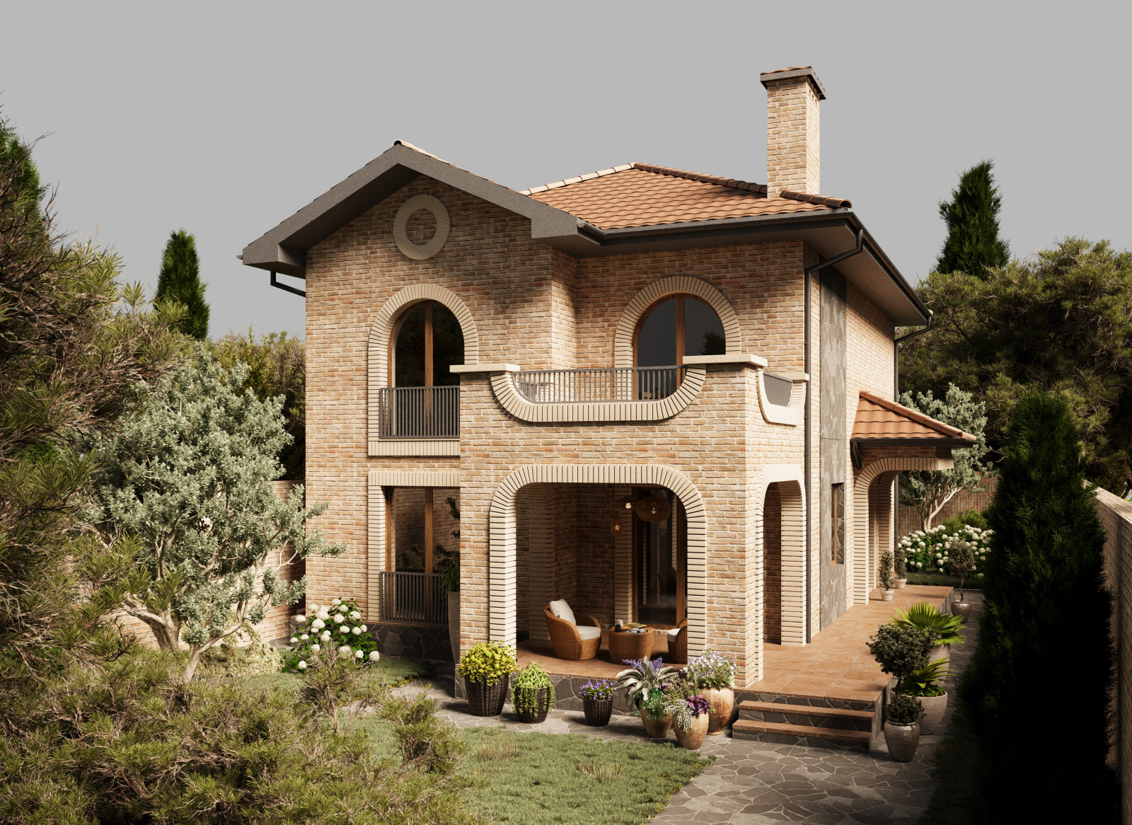 Обложка проекта: Дом в тосканском стиле