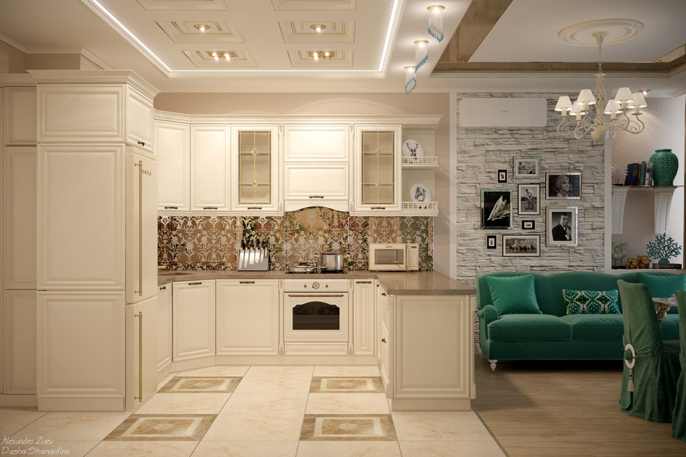 Дизайн кухни в стиле ар-деко в квартире по ул. Дальняя, г.Краснодар