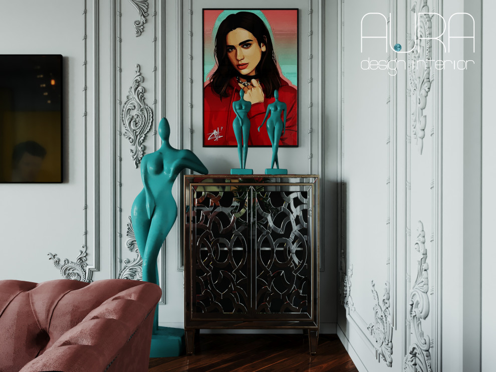 Дизайн гостиной в коттедже на Рублево-Успенском шоссе, г. Москва