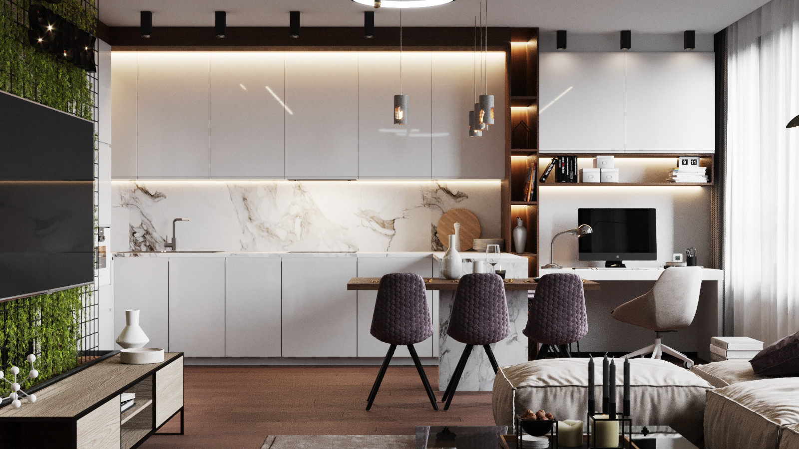 Ремонт в ЖК THE MID, 83 m2