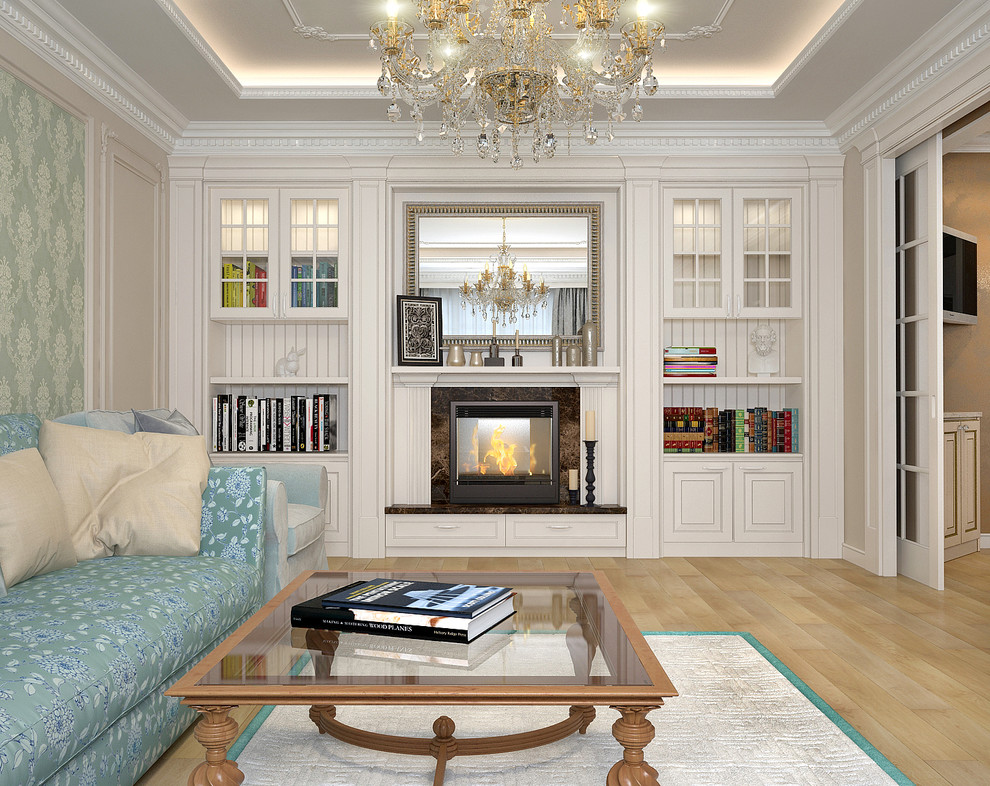 Кухня-гостиная в стиле неоклассика