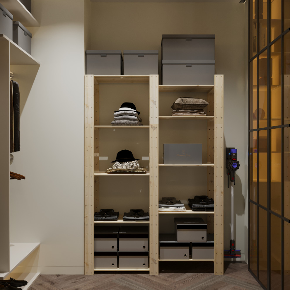 Стеллаж деревянный  БОР 2 в гардеробной