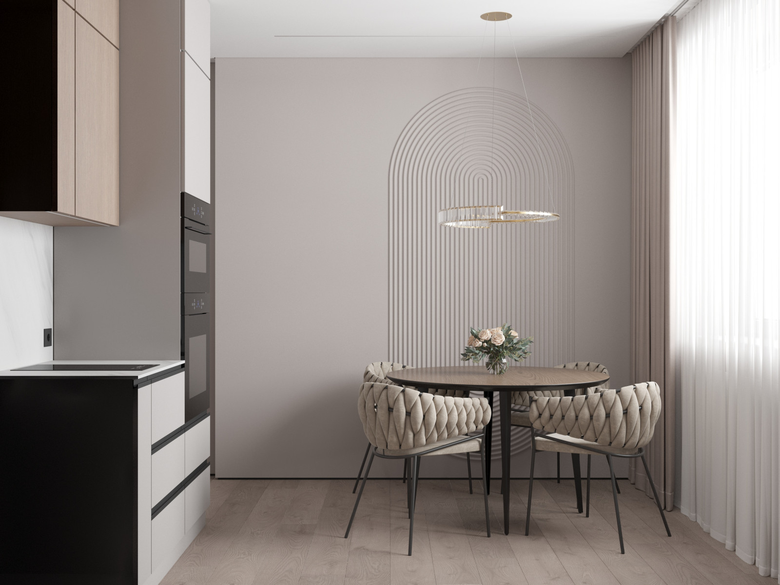 Стильная кухня в маленькой квартире