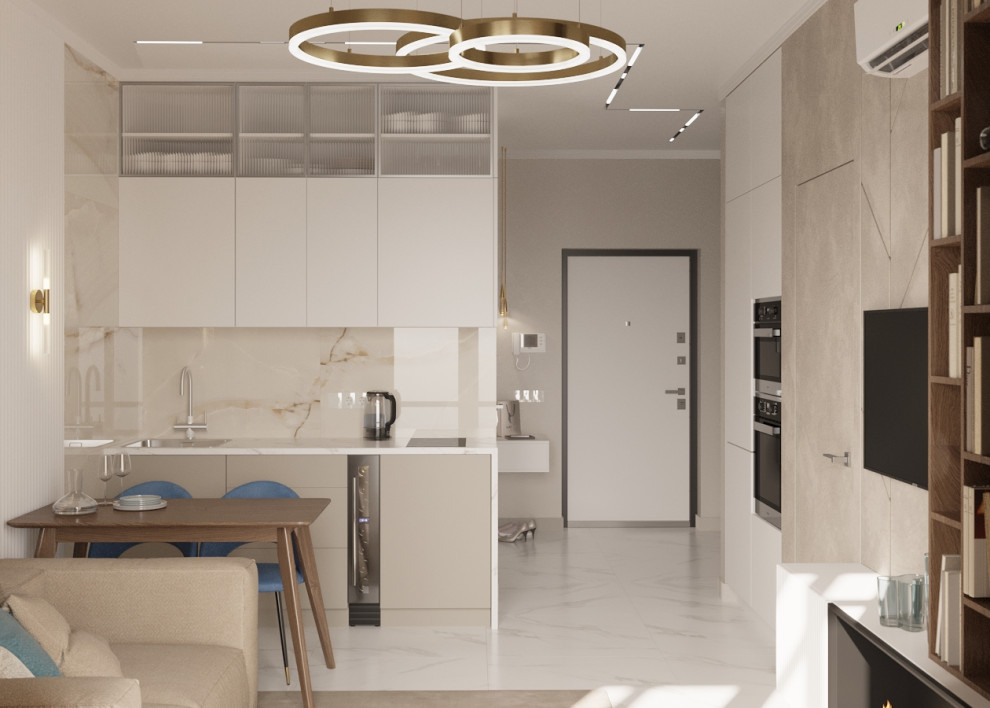 Обложка проекта: Кухня-гостиная для молодой пары