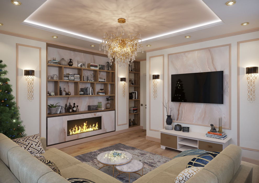 Гостиная в карамельной цветовой гамме