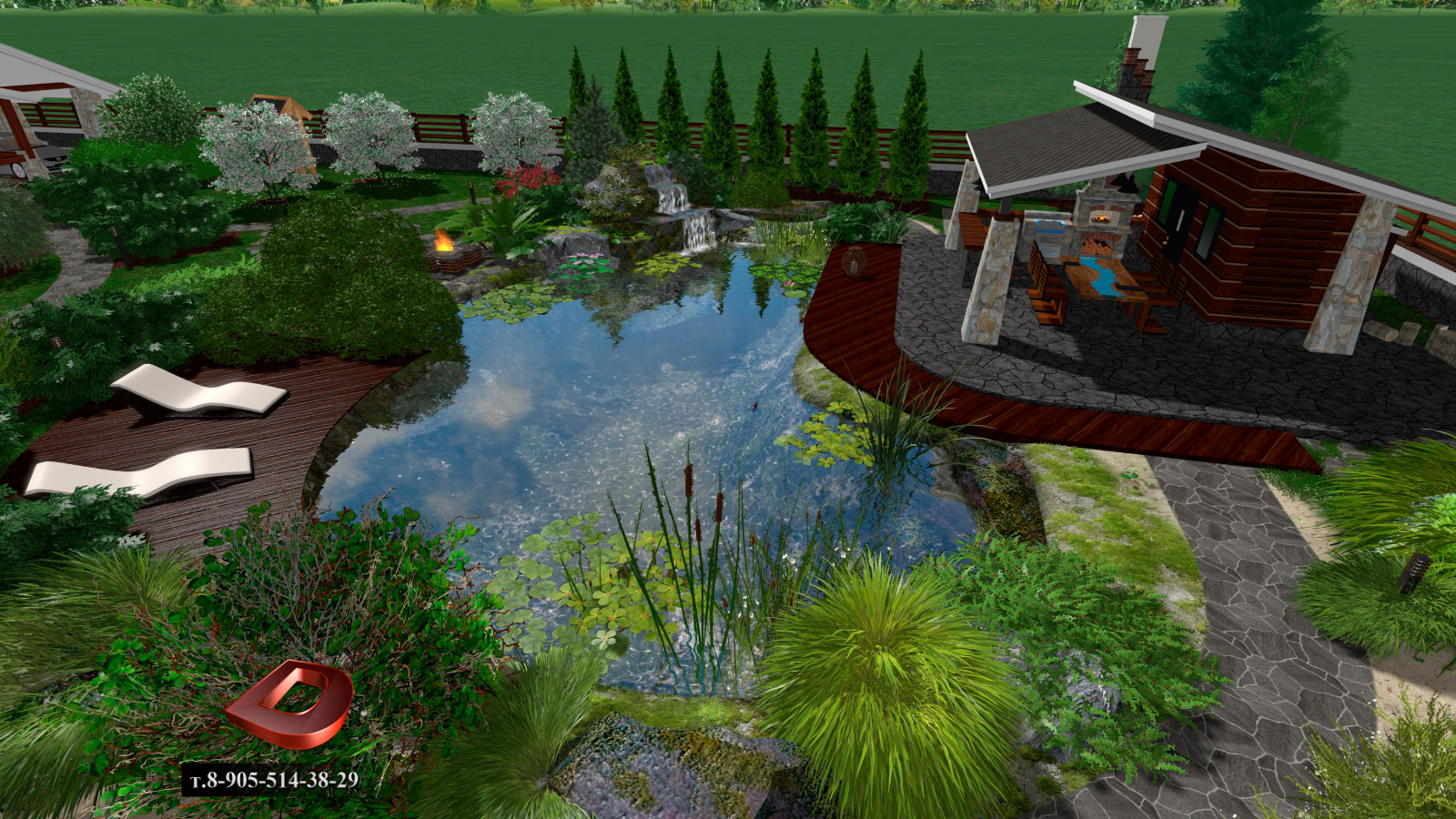 Проект ландшафтного дизайна участка 20 соток,