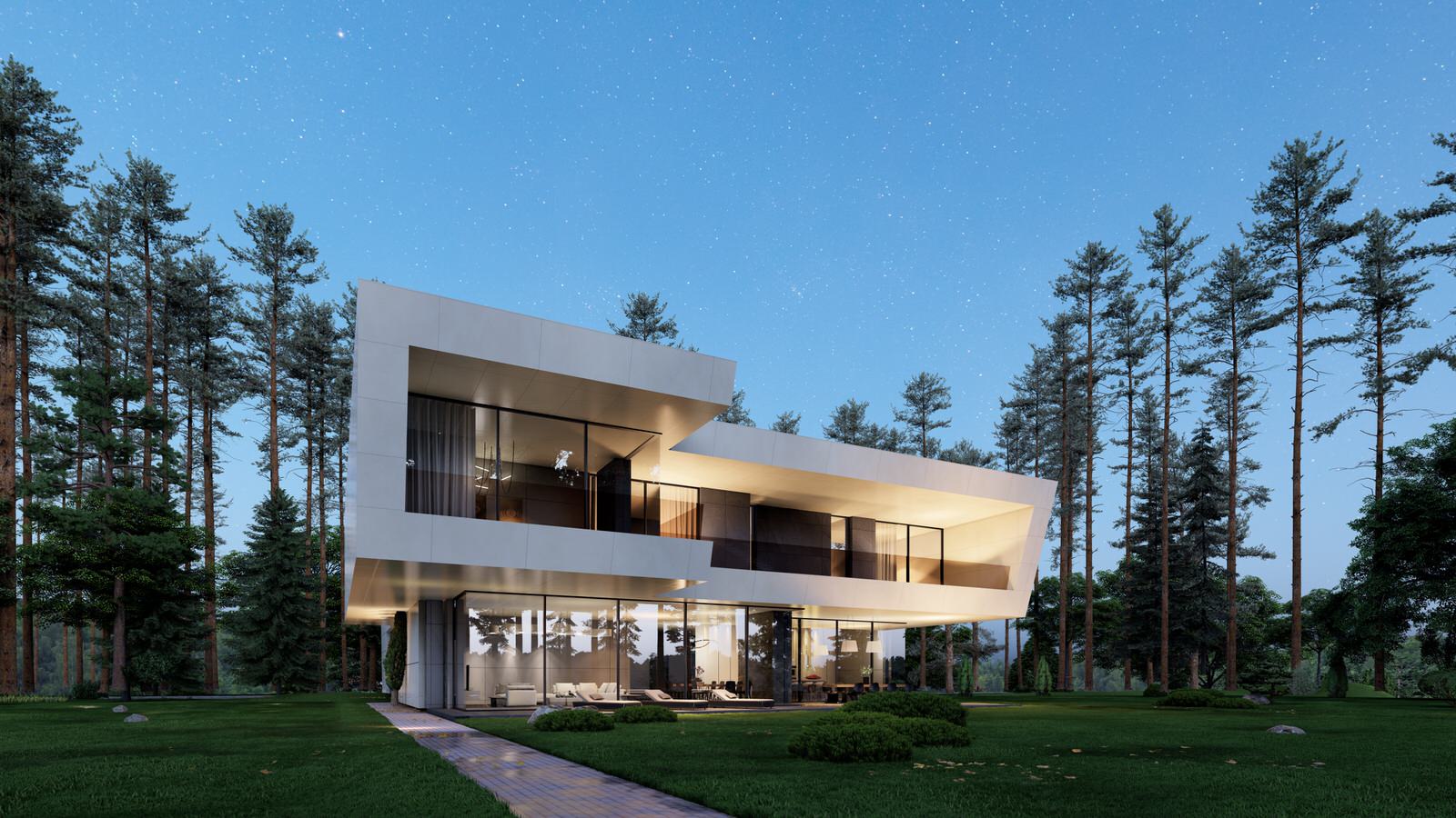 Обложка проекта: Дом в тиле футуризм