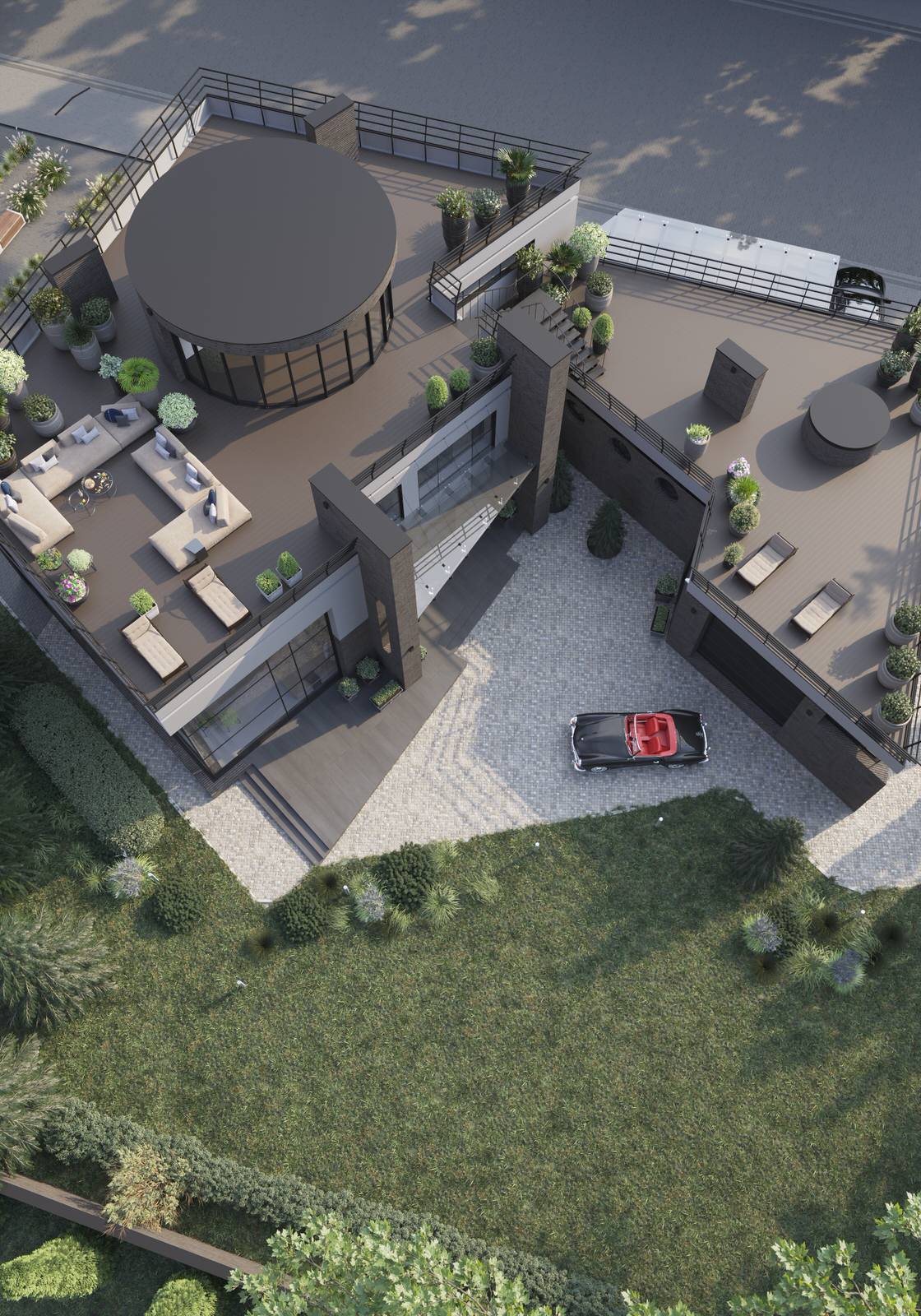 Обложка проекта: Визуализация  архитектуры частного дома в современном стиле