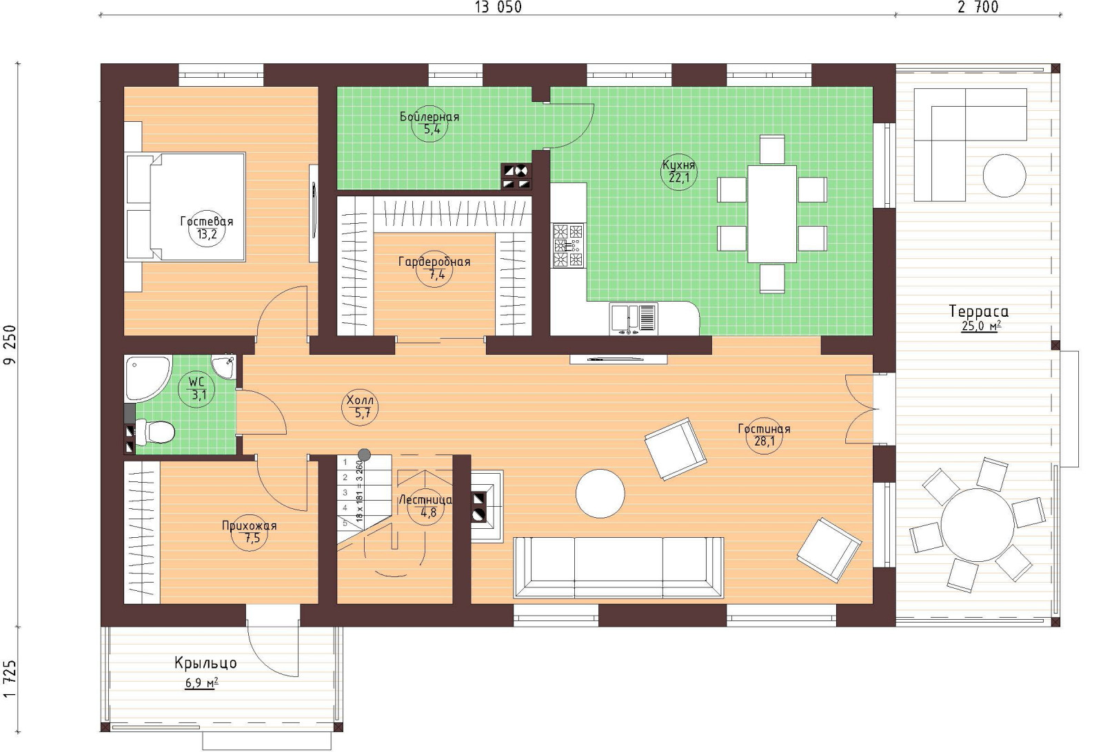 План 1-го этажа