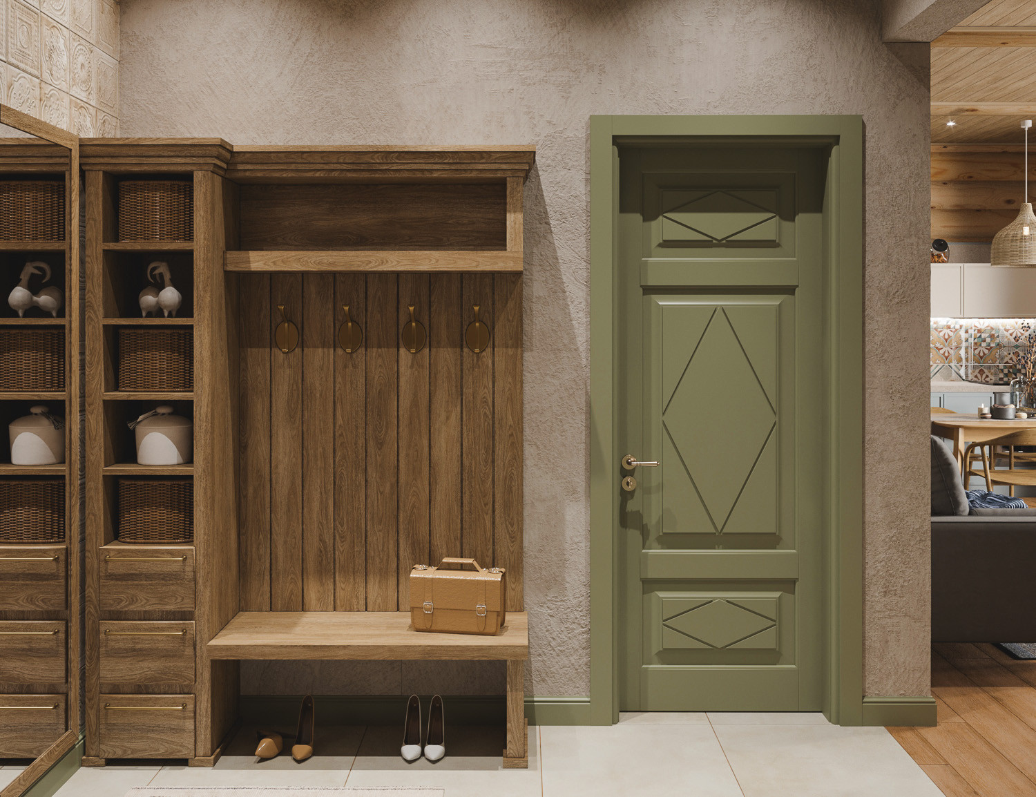 Интерьер деревянного загородного дома в Нижних Сергах