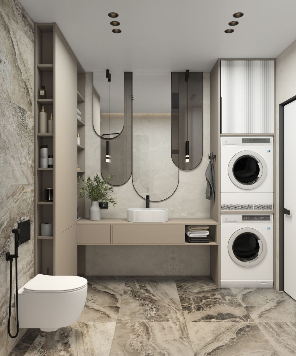 Интерьер ванной комнаты, дизайнер Наталья Шевлякова