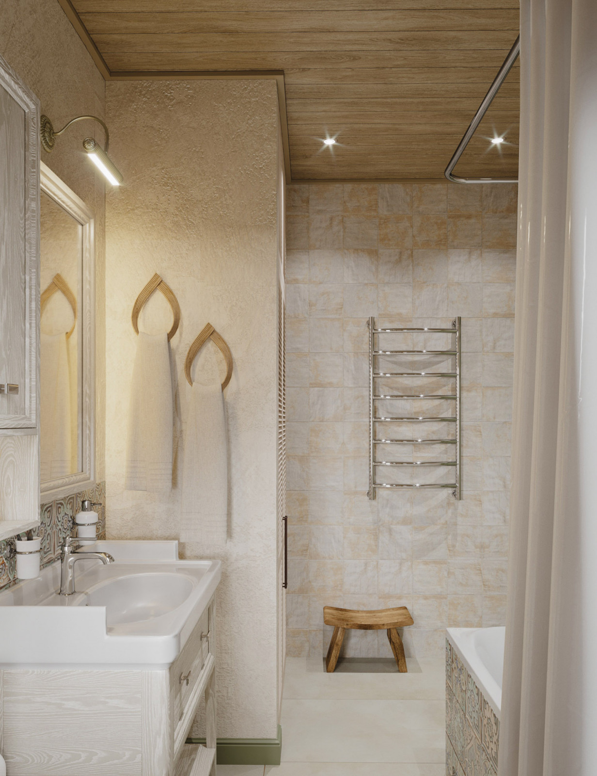 Интерьер деревянного загородного дома в Нижних Сергах