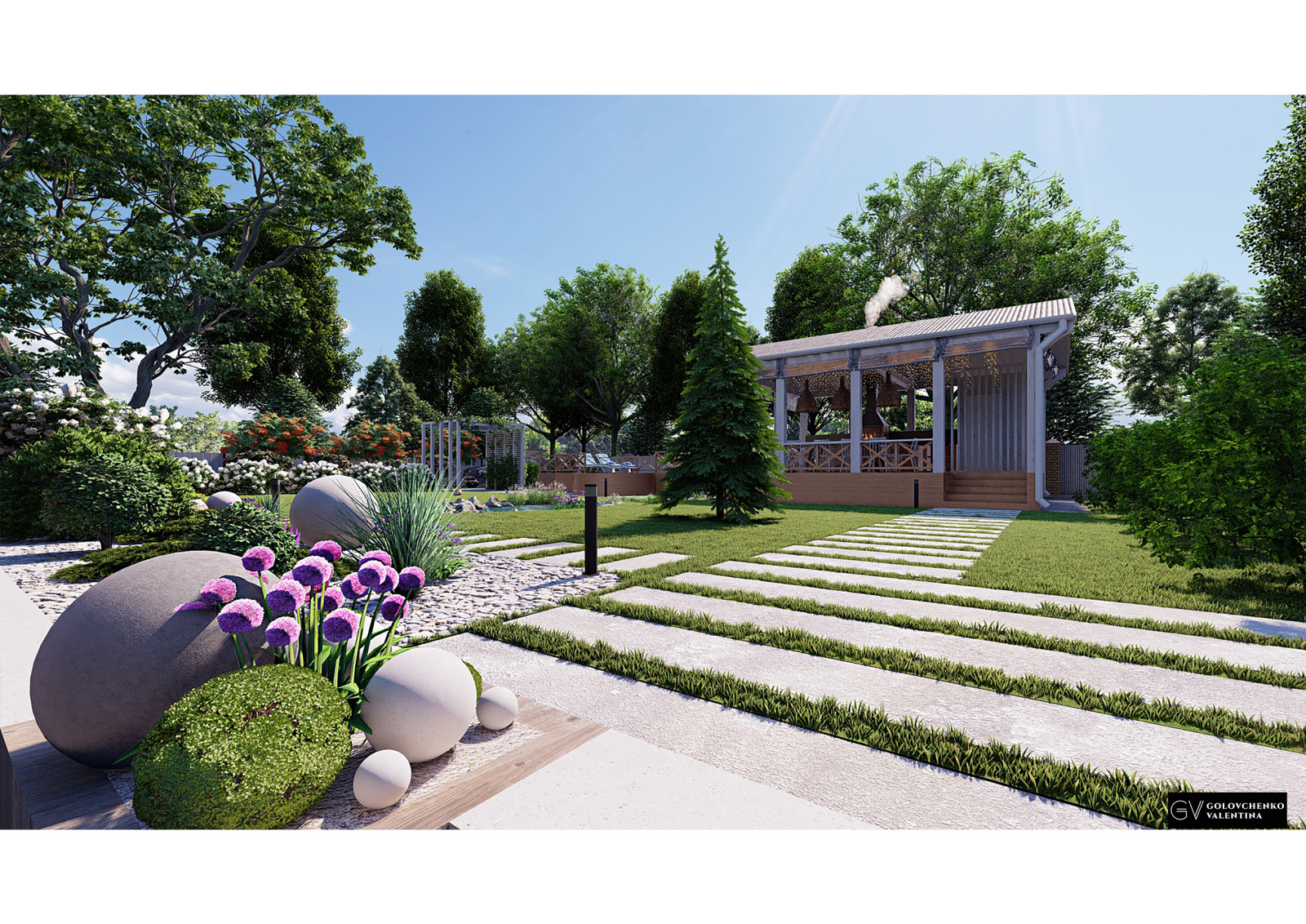 Концептуальный проект ландшафта частного дома