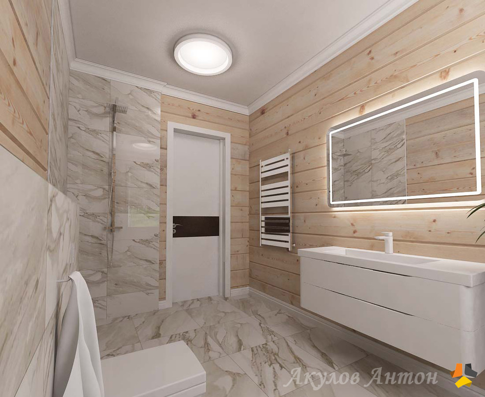 Дизайн-проект коттеджа из клееного бруса. 200 кв.м.