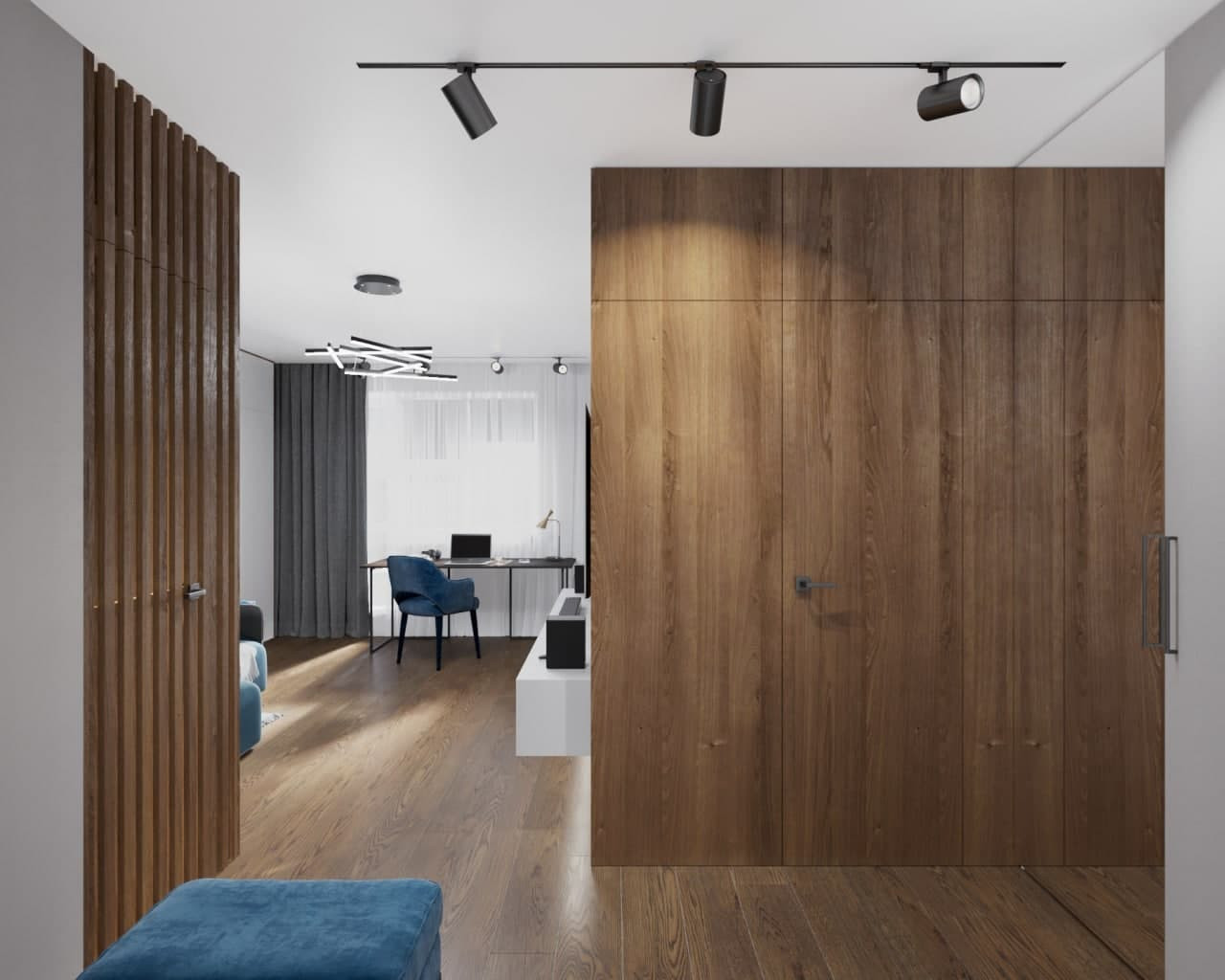 Обложка проекта: Современный функциональный интерьер 1 комнатной квартиры.