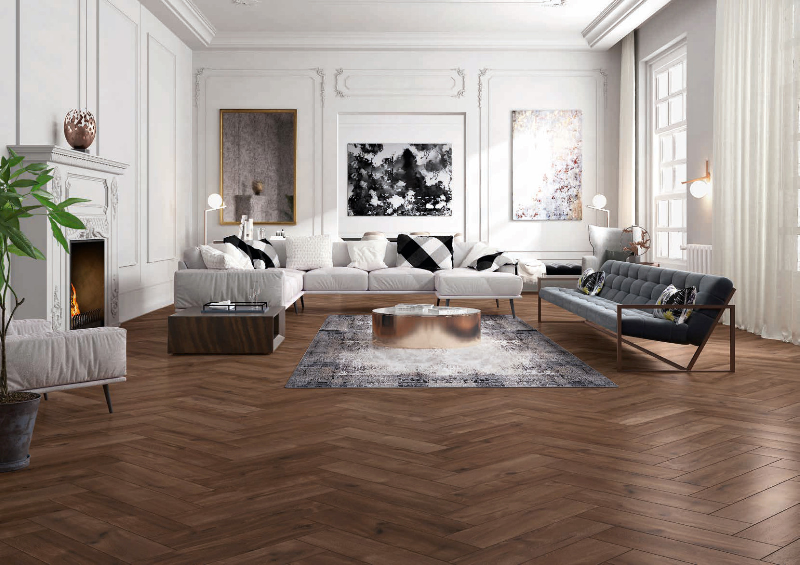 Ламинат My Step Herringbone Manor+ Дуб Сальта MS3910