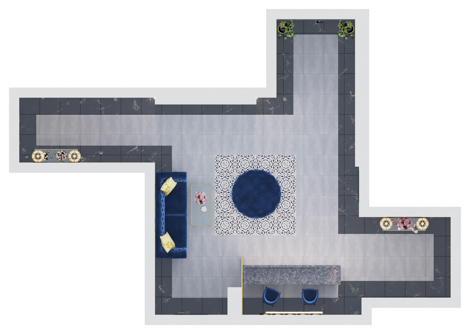 Luxury lobby in 5 star hotel