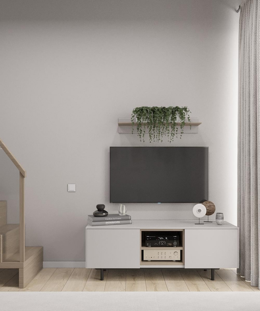 Студия с антресолью в скандинавском стиле