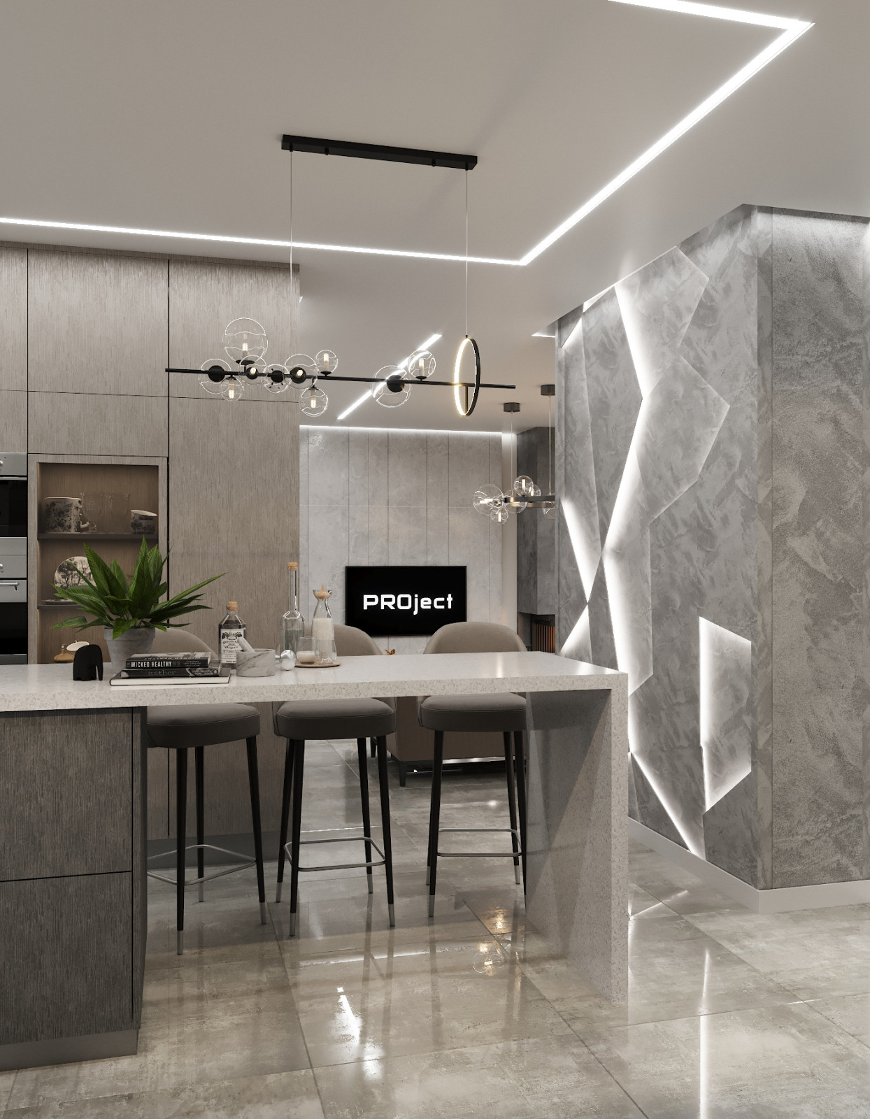 "Perfect grey", дом 258 кв.м в д. Рыбаки, МО