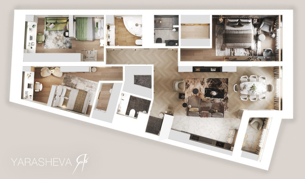 Обложка проекта: ЖК Кутузовград II 128 м кв.