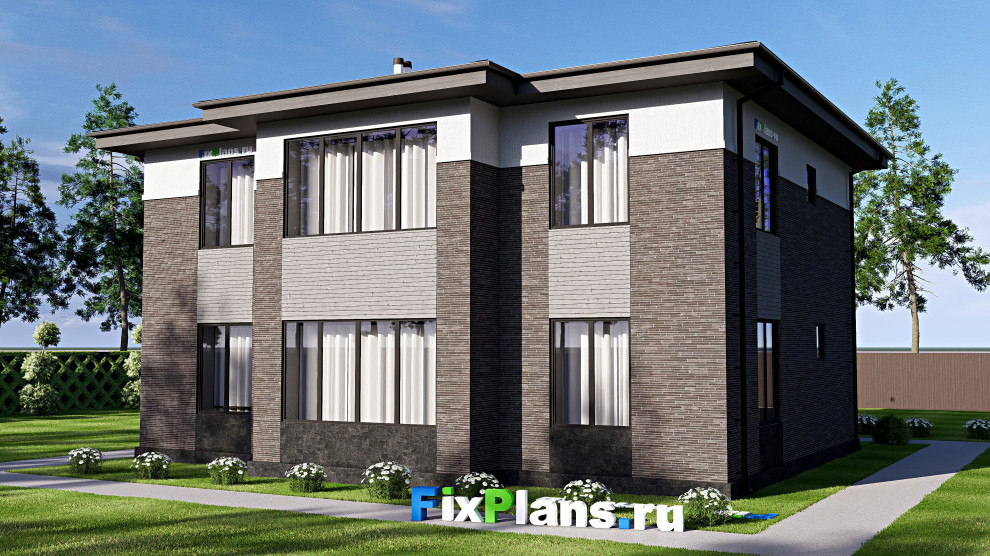 Проект двухэтажного дома 14х14 м S215м2 F-17657