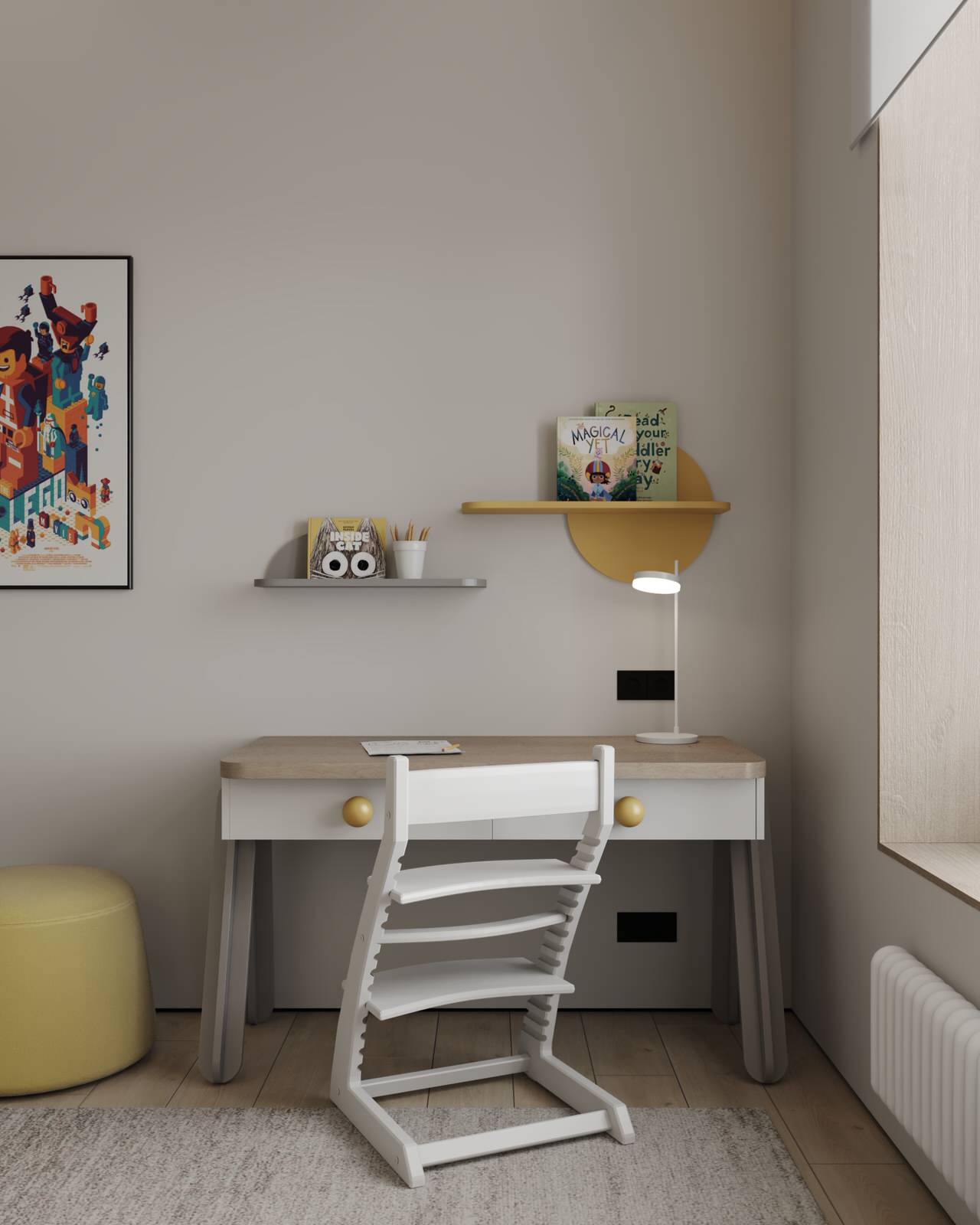 Минималистичная детская (Трехкомнатная квартира, Пенза)