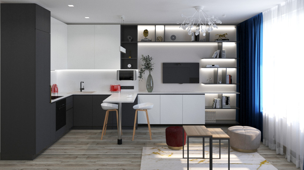 Обложка проекта: Проект студии 37 кв.м в Янино